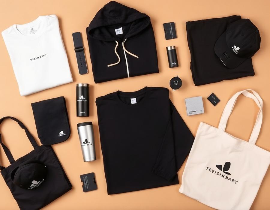 Premium branded apparel flat lay